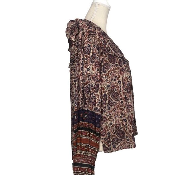 Cleobella Samara Paisley Organic Cotton Button Down Blouse Size XS - Picture 8 of 15